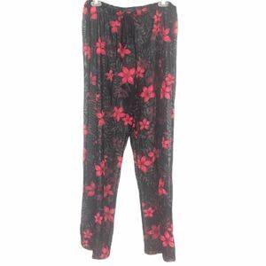 Carol Wior Floral Sheer Swimsuit coverup Pants Size L/XL